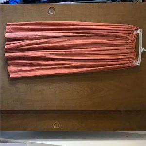 Fall orange very long double slit skirt